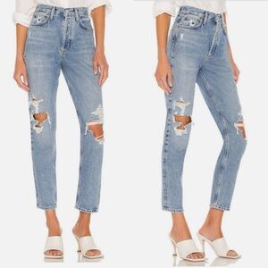 NWT AGOLDE Fen High Rise Relaxed Taper Jean - Distressed / Destroyed