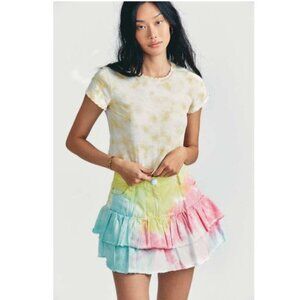 NWT LoveShackFancy Landen Tie-Dyed Mini Skirt Women Size 4