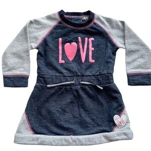 Dirkje Girls Long Sleeves Love Graphic Sweat dress for 9 Months 100% cotton