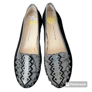 House of Harlow 1960 Maxx Black / Iron Flats - Beaded Size 37 EU