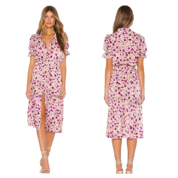 Misa Los Angeles Melvari Dress - Floral Midi Dress - Picture 1 of 16