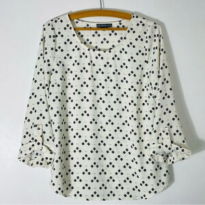 Excellent Condition Brixon Ivy Black & White Blouse Size M