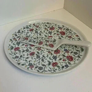 Lovely vintage made in Japan ceramic  floral cake plate and server