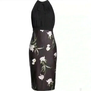 TED BAKER LONDON  SABBIE ELDERFLOWER HALTER NECK DRESS size us 8