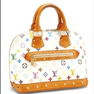 ⭐2003 LOUIS VUITTON MURAKAMI ALMA PM BAG WHITE MONOGRAM MULTICOLORE VINTAGE