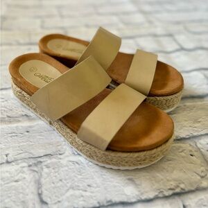 Mata Priscilla Espadrille Platform Flat Sandal Slide Size 6.5