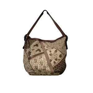 Fossil Canvas Floral Abstract Boho Purse Satchel Handbag  Shoulder Bag