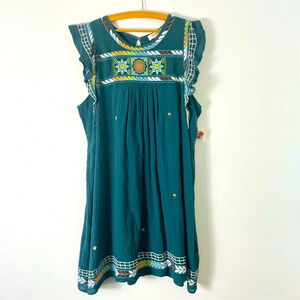 NWT A Beautiful Soul Altar’d State Embroidered Green Sleeveless Dress Size 14-16