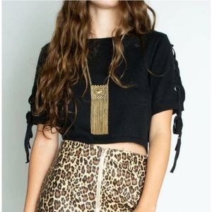 🎄MINK PINK Jullian Cropped Knit in Black