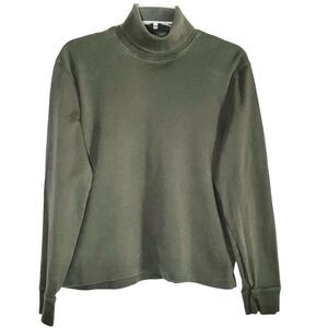 Lauren Ralph Lauren Cotton Turtleneck in Olive Green Women’s M