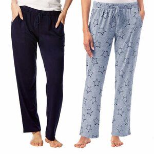 Lucky Brand Women's Lounge Pant 2-pack Blue Star Print