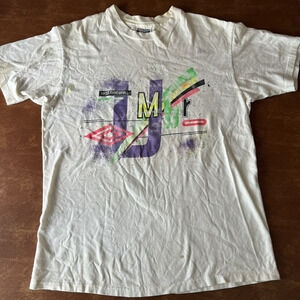 Vintage 90s Umbro International Single Stitch Art T-shirt Size L Made in USA