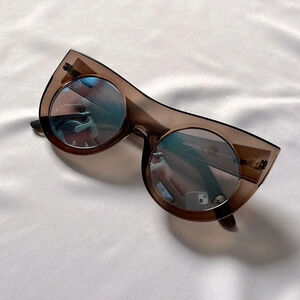 MINKPINK By Brave  and Free Brown Polarized Doublecross Sunglasses