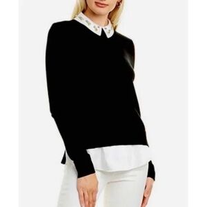 TED BAKER.Andryaa Pergola Embellished Collar Layered Sweater 8