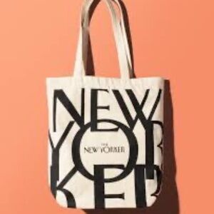 The New Yorker Magazine Heavy Canvas Black And White Tote Bag