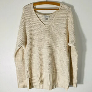 Rachel Zoe Tan Waffle Style Sweater w Hoodie Size Small