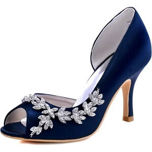 Wedding Shoes for Bride  Peep Toe Bridal Shoes Wedding Heels Rhinestones