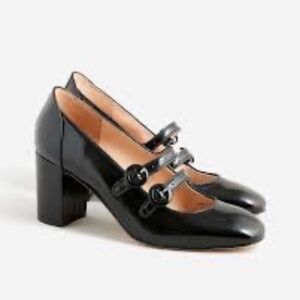 NEW J.Crew Maisie double-strap Mary Jane Italian Patent Leather heels 9.5