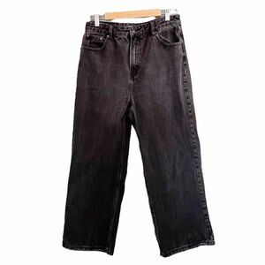 Glassons Wide Leg Black Wash Baggy Jeans Highrise Rigid Denim Women’s Size 12