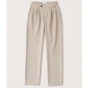 Abercrombie & Fitch tailored relaxed straight asymmetrical pants Taupe M NWT