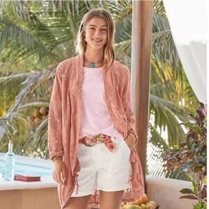 Sundance | Women’s Terracotta Moonlight Eyelet Jacket Embroidered Boho Rust Red