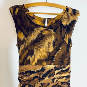 Diane Von Furstenberg Jamila Animal Print 100% Silk Dress Size 2