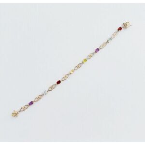 Sterling Silver 14k Gemstone Bracelet