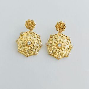 Sterling Silver 18k Gold Vermeil Cubic Zirconia Earrings