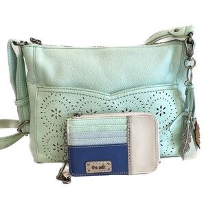 The Sak Perforated Mandala Alameda Leather Crossbody Bag w/Small Wallet