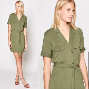 Joie Jadallah Utility Belted Button Down Dress