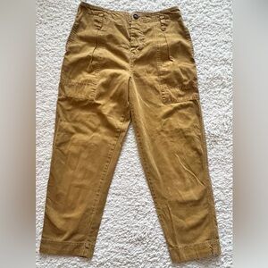 Free People Gold Capri Pants Size 6