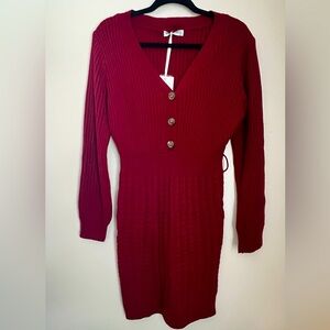 Grace Karin Red Sweater Dress Small NWT