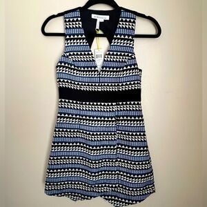 BCBG Generation Mini Dress Black and Blue Size 2 NWT