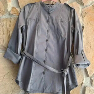 Armani Exchange Gray Button Down