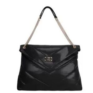 Sandy Lisa black faux leather laptop bag