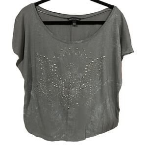 Rock & Republic Women's Gray Eagle Studded Rough Hem Size M