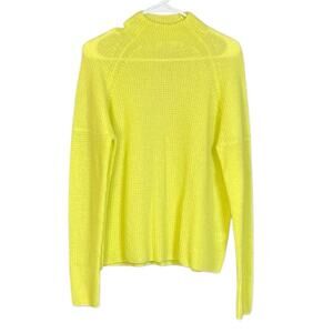 Vineyard Vines Seaspun Waffle-Knit Mockneck Yellow Cashmere Sweater