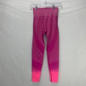 PINK Victoria’s Secret Seamless Hot Pink Workout Ombre Tights Leggings S…