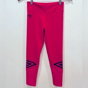 Umbro Girls Youth Large 10/12 Pink Performance Leggings Athletic Workout Sports