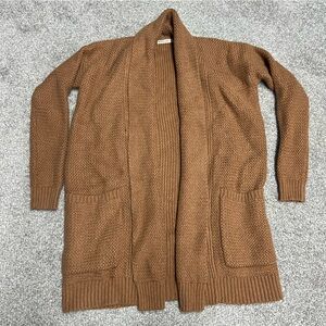 Marine Layer Sweater Womens XS Brown Brooklyn Knit Open Front Cardigan Casual