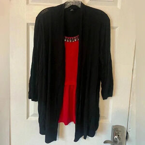 Women’s AB Studio Blouse with Sewn in Cardigan. Size Medium