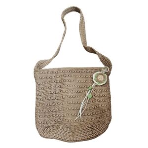 Y2K Bohemian The Sak Beige Neutral Knit Shoulder Bag