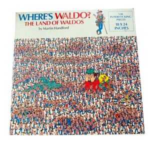 Vtg 1990 Where’s Waldo? The Land of Waldos Jigsaw Puzzle 550 Pcs 18 x 24” USA