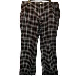 Lauren Ralph Lauren Windowpane Check Pants in Black/White/Red Women’s 14