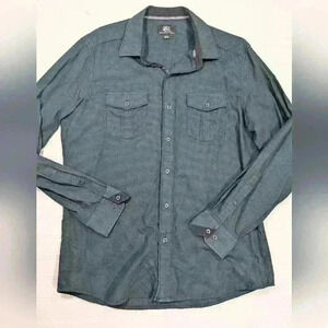 Rock & Republic Forest Green Textured Casual Button Down Shirt