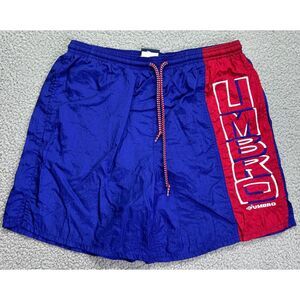 VTG Umbro Shorts Mens Medium Blue Therma Fit Swimwear Drawstring Spell Out Logo