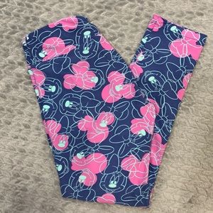 LulaRoe Disney Minnie Mouse Leggings Blue and Pink One Size