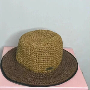 Hurley Ladie's Woven Bucket Hat - Paper/Raffia - Two Tune Brown