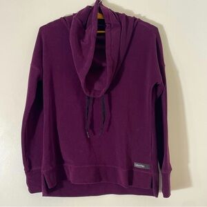 Calvin Klein Performance Purple Fleece Cowl w Drawstring Neck Sweater Size S