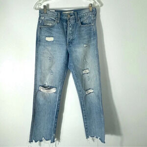 AMO Women’s Denim Loverboy Jean in Retro w Destroy Wash Size 24